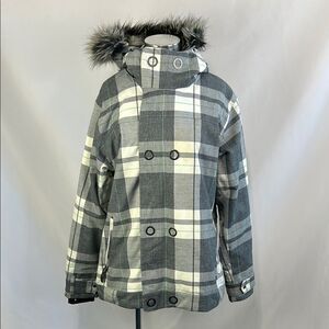 Bon Fire Gray Plaid Snow/Ski Jacket